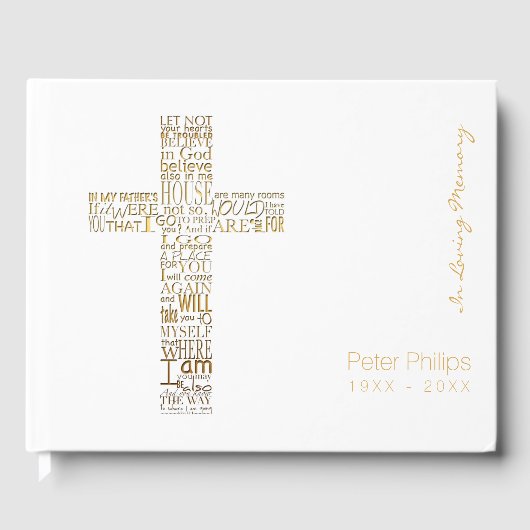 ジョン14のゴールデンバイブル聖句Memory Guest Book ゲストブック (正面)