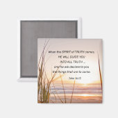 ジョン16:13真実の霊があなた方の夕日を導く  マグネット (正面/裏面)