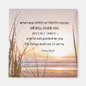 ジョン16:13真実の霊があなた方の夕日を導く  マグネット (正面)