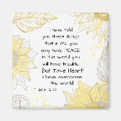 ジョン16:33ハート!僕は世の中を越えた マグネット (正面)