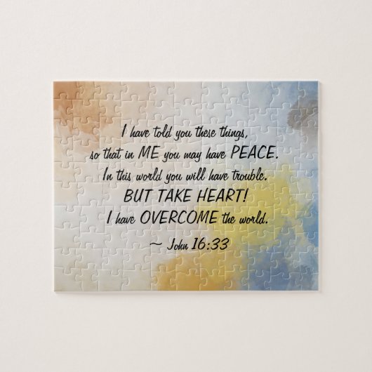 ジョン16:33私が世界を乗り越えた！ ジグソーパズル (横)