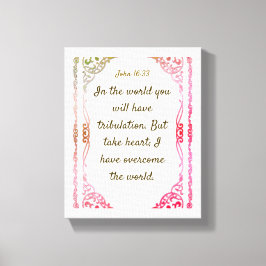 ジョン16 : 33 |バイブルやる気を起こさせる引用文Verse キャンバスプリント