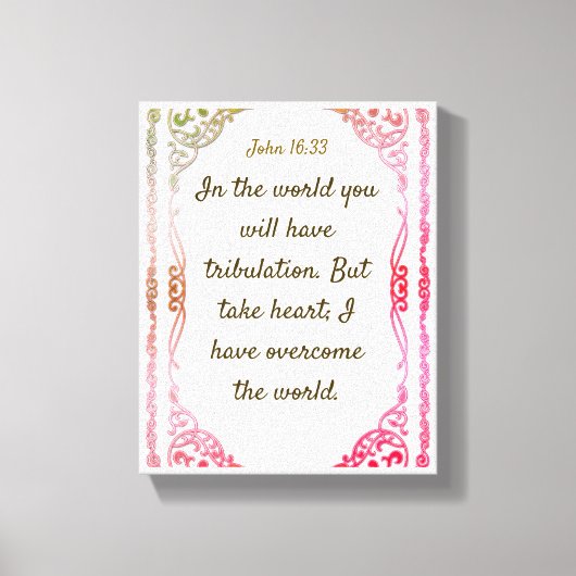 ジョン16 : 33 |バイブルやる気を起こさせる引用文Verse キャンバスプリント (正面)