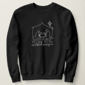 ジョン1:14クリスマス出生聖なる書物、 経典ブラック スウェットシャツ (デザイン正面)