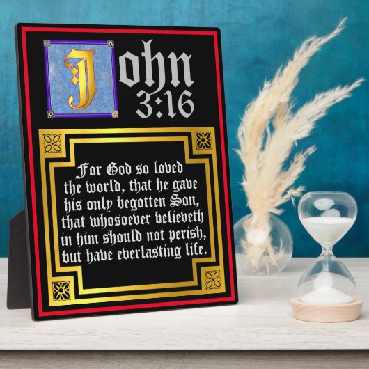 ジョン316青ライトレター復活祭の聖書的 フォトプラーク (側面)
