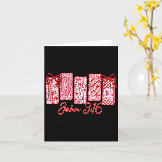 ジョン3:16が大好きなクリスチャン、バレンタインデーが大好き カード (黄色い花)