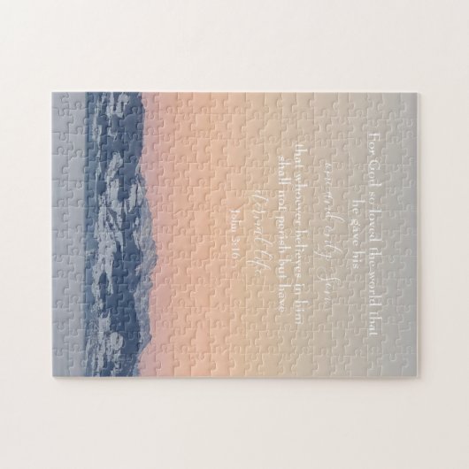 ジョン3:16カスタム文字 | スイスアルプスオリジナル写真 ジグソーパズル (横)