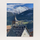 ジョン3:16カスタム文字 | スイスアルプスオリジナル写真 ジグソーパズル (縦)