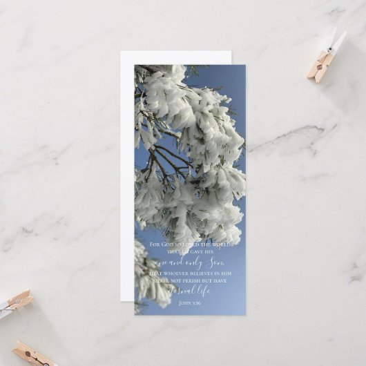 ジョン3:16カスタム文字 | 雪自然オリジナル写真 (正面/裏面インサイチュ)