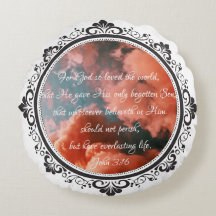 ジョン3:16丸アクセント枕