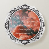 ジョン3:16丸アクセント枕 ラウンドクッション (裏面)