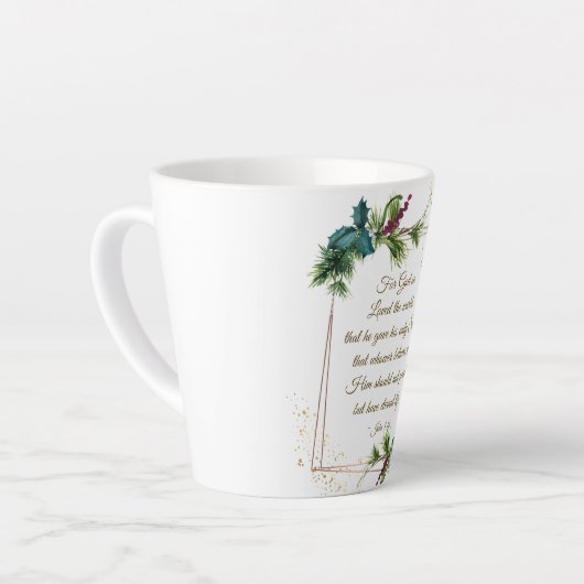 ジョン3:16神が世界のクリスマスを愛 カフェラテマグ (左アングル)