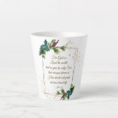 ジョン3:16神が世界のクリスマスを愛 カフェラテマグ (正面)