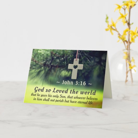ジョン3:16神は、自分の息子が世界を愛し与えていたのです。 カード (黄色い花)