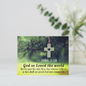 ジョン3:16神は、自分の息子が世界を愛し与えていたのです。 ポストカード (スタンド正面)