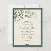 ジョン3:16緑エレガントのモダンクリスマスカスタム シーズンカード (裏面)