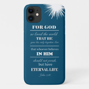 ジョン3:16聖書感動的詩 iPhone 11 ケース