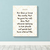 ジョン3 : 16 |バイブルやる気を起こさせる引用文Verse キャンバスプリント (インサイチュ (ウッドフロア))