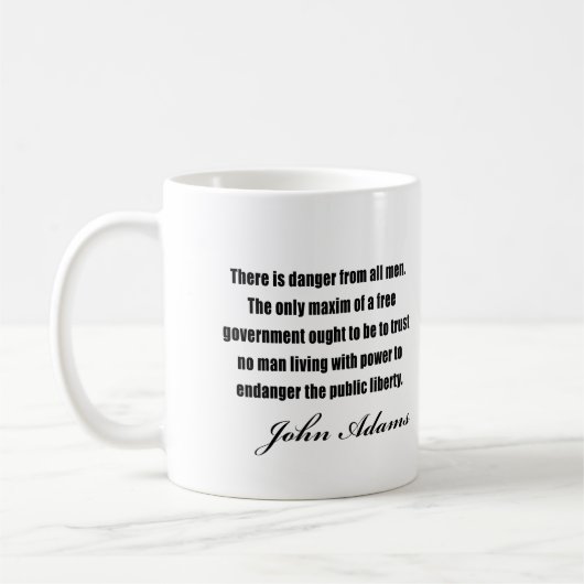 ジョン・アダムズ著政治引用文 コーヒーマグカップ (左)