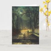 ジョン・アトキンソン・グリムショー月光に照らされた車線1874年 カード (黄色い花)