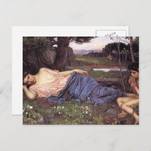 ジョン・ウィリアム聞ウォーターハウス – 私の甘い配管へ ポストカード (正面/裏面)