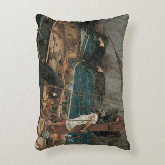 ジョン・ウィリアム・ウォーターハウスによるユリシーズとサイレン アクセントクッション (正面(垂直))