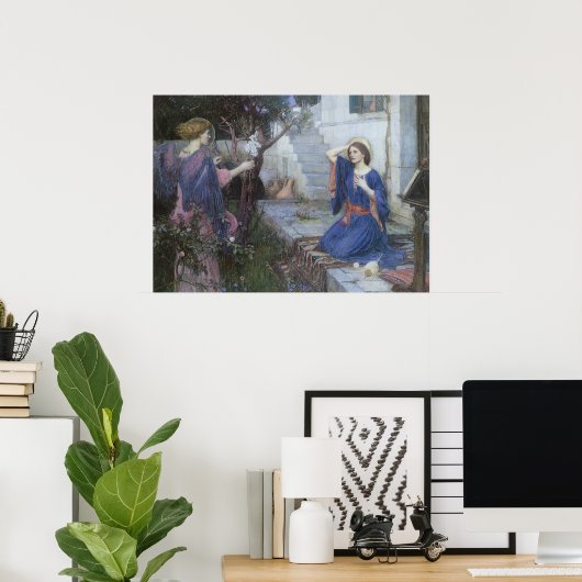 ジョン・ウィリアム・ウォーターハウスによる受胎告知 ポスター (ホームオフィス)