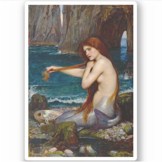 ジョン・ウィリアム・ウォーターハウスによる1900年頃の「人魚」 シール (正面)