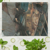 ジョン・ウィリアム・ウォーターハウスによる『ウリッセウスとセイレーン』 キッチンタオル (折り畳み)