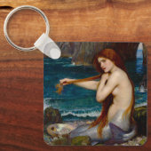 ジョン・ウィリアム・ウォーターハウスによる「人魚」(制作年:1900年頃) キーホルダー (正面)