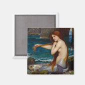 ジョン・ウィリアム・ウォーターハウスによる「人魚」（1900年頃） マグネット (正面/裏面)