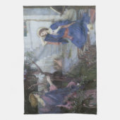ジョン・ウィリアム・ウォーターハウスによる「受胎告知」 キッチンタオル (縦)