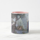 ジョン・ウィリアム・ウォーターハウスによる「受胎告知」 マグカップ (中央)