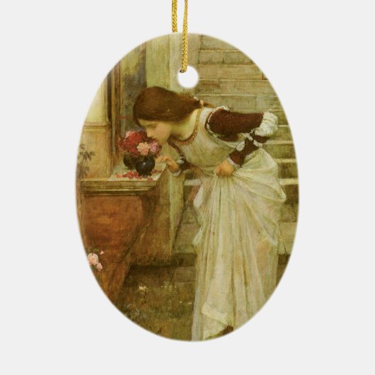 ジョン・ウィリアム・ウォーターハウスによる『聖龕』 セラミックオーナメント (裏面)