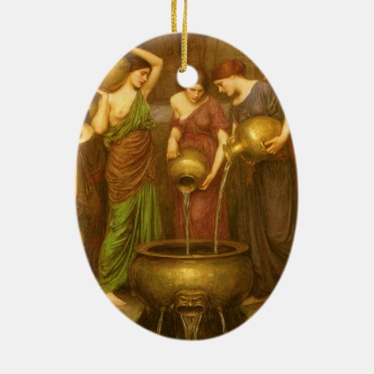 ジョン・ウィリアム・ウォーターハウスのダナデス セラミックオーナメント (裏面)