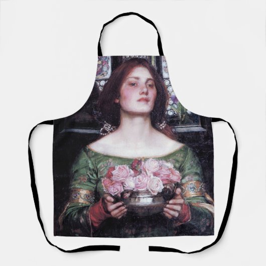 ジョン・ウィリアム・ウォーターハウスのレディとバラ エプロン (正面)