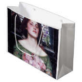 ジョン・ウィリアム・ウォーターハウスのレディとバラ ラージペーパーバッグ (正面アングル)