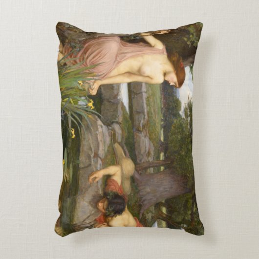 ジョン・ウィリアム・ウォーターハウス著エコーそしてスイセン アクセントクッション (正面(垂直))