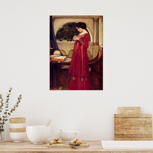 ジョン・ウィリアム・ウォーターハウス「クリスタルボール」 ポスター (キッチン)