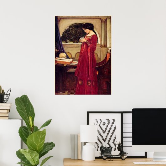 ジョン・ウィリアム・ウォーターハウス「クリスタルボール」 ポスター (ホームオフィス)