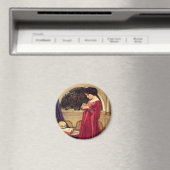 ジョン・ウィリアム・ウォーターハウス「クリスタルボール」 マグネット (インサイチュ (食洗機))