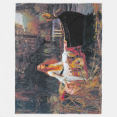 ジョン・ウィリアム・ウォーターハウス・シャロット卿夫人 フリースブランケット (正面)