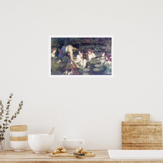 ジョン・ウィリアム・ウォーターハウス – ハイラスとニンフ ポスター (キッチン)