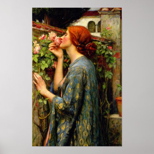 ジョン・ウィリアム・ウォーターハウス「バラの精霊」 ポスター (正面)