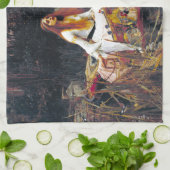 ジョン・ウィリアム・ウォーターハウスThe Lady Of Shalott キッチンタオル (折り畳み)