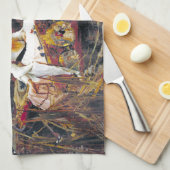 ジョン・ウィリアム・ウォーターハウスThe Lady Of Shalott キッチンタオル (四つ折り)