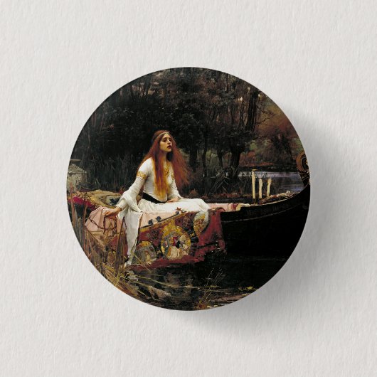 ジョン・ウィリアム・ウォーターハウスThe Lady Of Shalott 缶バッジ (正面)
