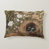 ジョン・ウィリアム・ヒルによる鳥の巣と犬のバラ アクセントクッション (裏面)