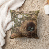 ジョン・ウィリアム・ヒルによる鳥の巣と犬のバラ クッション (ブランケット)