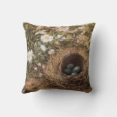 ジョン・ウィリアム・ヒルによる鳥の巣と犬のバラ クッション (裏面)